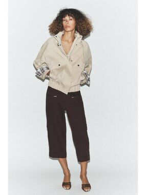 ZARA OVERSIZED HIGH-COLLAR BOMBER JACKET